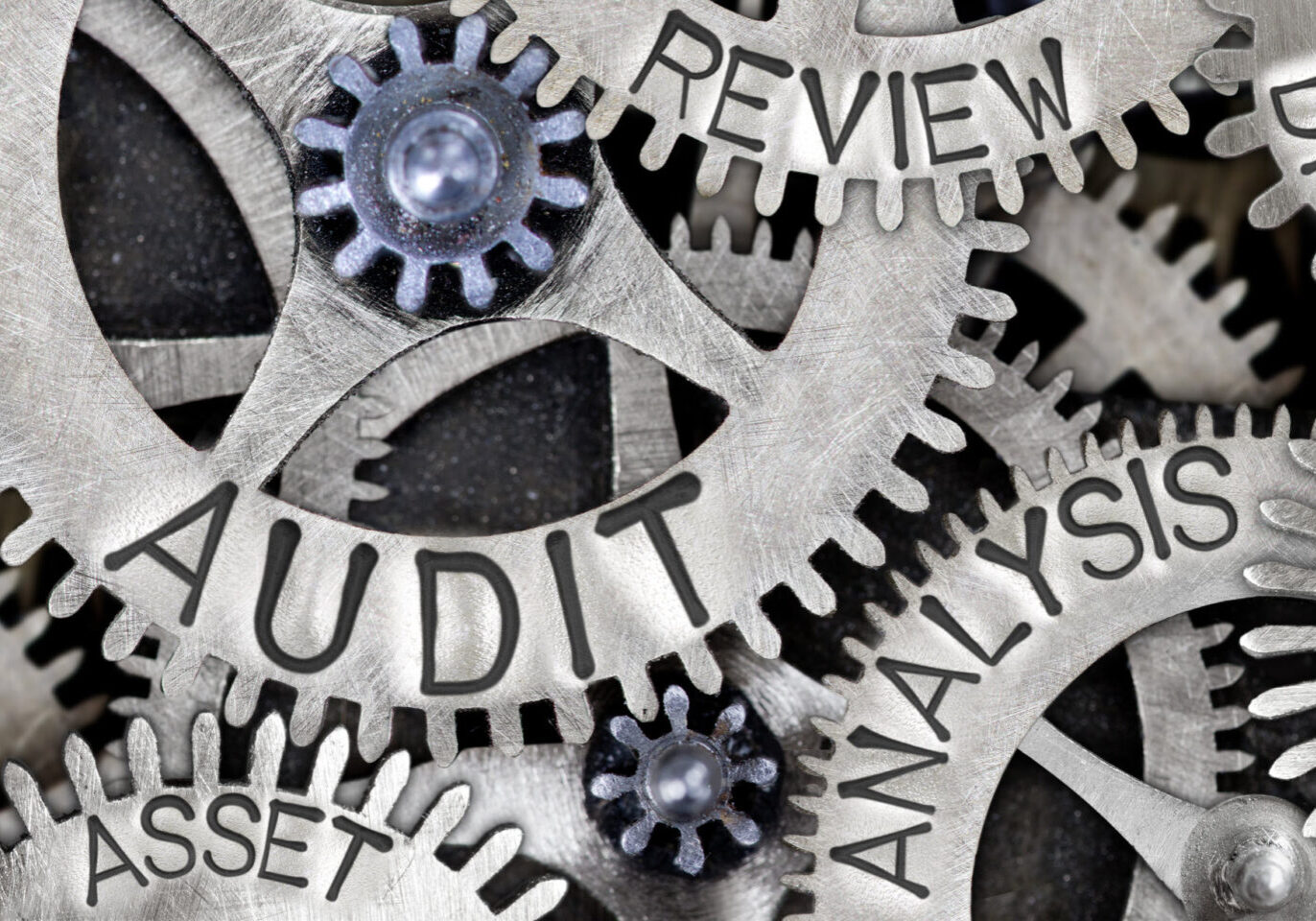 website-seo-audit Gears that have words etched on them, audit, review, analysis, set.